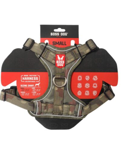 Boss Dog Tactical Dog Harness Green Camo, 1ea/SM