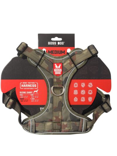 Boss Dog Tactical Dog Harness Green Camo, 1ea/MD