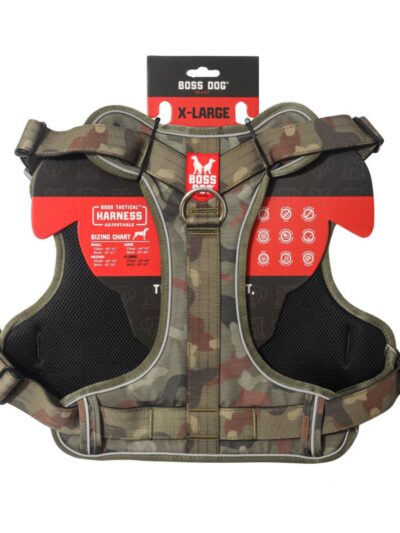 Boss Dog Tactical Dog Harness Green Camo, 1ea/XL