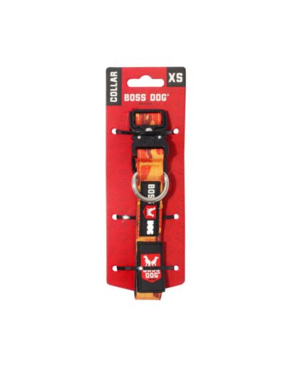 Boss Dog Tactical Adjustable Dog Collar Orange Camo, 1ea/XS, 11-14in.