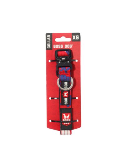 Boss Dog Tactical Adjustable Dog Collar Red, White, & Blue, 1ea/XS, 11-14in.