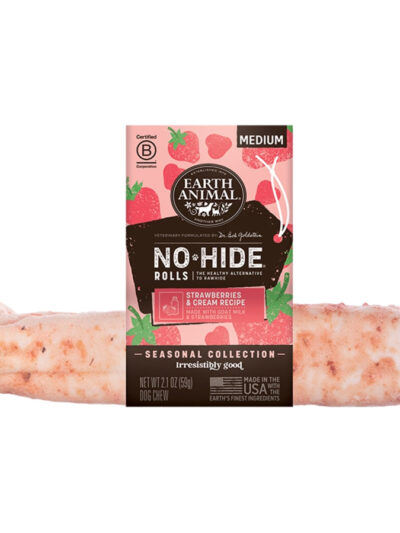 EARTH ANIMAL DOG NO HIDE ROLLS STRAWBERRIES & CREAM MEDIUM 24 COUNT