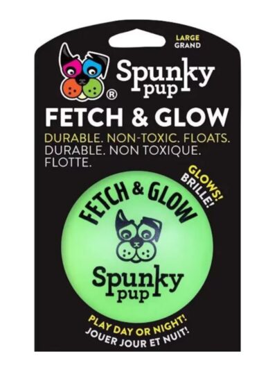 Spunkypup Fetch & Glow Glowing Fetch Ball Toy Large