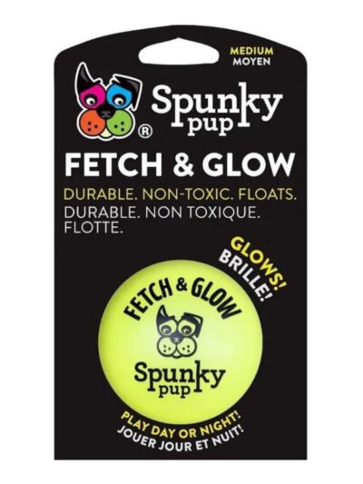 Spunkypup Fetch & Glow Glowing Fetch Ball Toy Medium