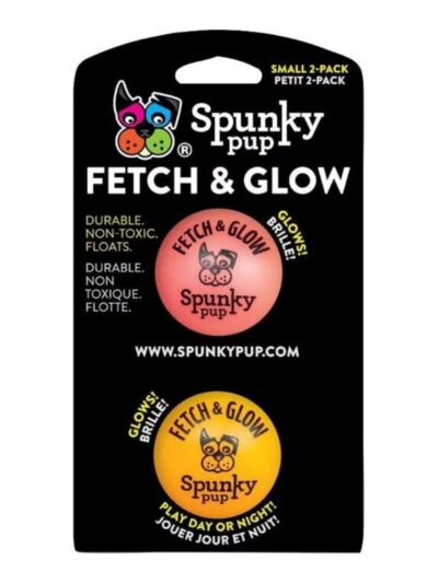 Spunkypup Fetch & Glow Glowing Fetch Ball Toy Small