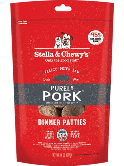 Stella And Chewys Dog Freeze-Dried Dinner Patties Pork 14 oz.