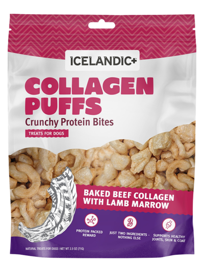 Icelandic Dog Collagen Puffs Bites with Marrow 2.5oz.