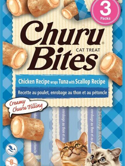 Inaba Cat Churu Bite Chicken Wrap Tuna Scallop 6Ct/1.05Oz