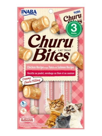 Inaba Churu Bites Cat Treats Tuna/Salmon .35oz.-3 Pk