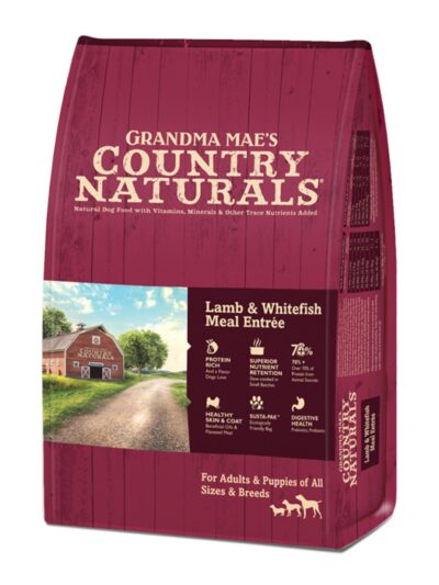 Grandma Mae's Country Naturals Dry Dog Food Lamb & Whitefish Meal 25lb