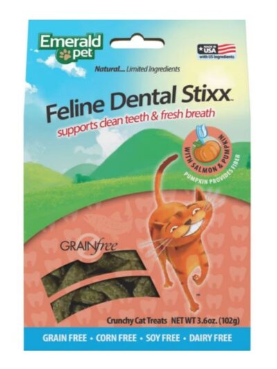 Emerald Pet Feline Dental Stixx Cat Treats Salmon 3.6oz