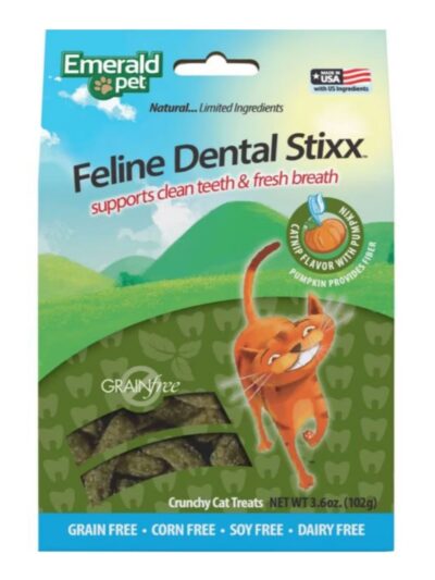 Emerald Pet Feline Dental Stixx Cat Treats Catnip 3.6oz