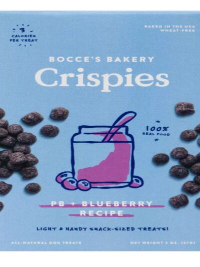 Bocces Dog Crispies Peanut Butter And Bulberry 2oz.