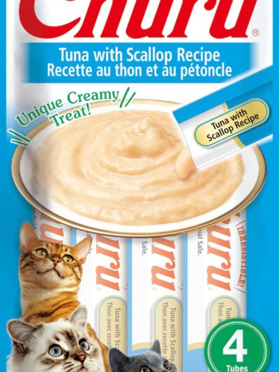 Inaba Cat Churu Puree Tuna Scallop 0.52Oz/6Ct