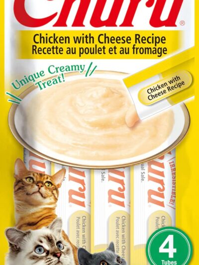 Inaba Cat Churu Puree Chicken Cheese 0.52Oz/6Ct