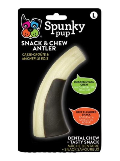 Spunkypup Snack & Chew Antler Combo Chew Toy Large