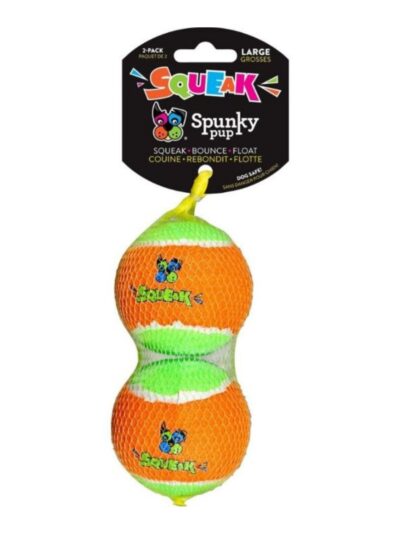 Spunkypup Squeaky Tennis Balls Large-2 Pk