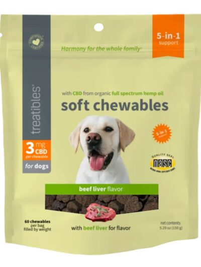 Treatibles Hemp Soft Chewables For Dogs Beef 60 Ct