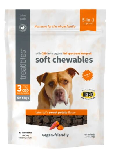 Treatibles Hemp Soft Chewables For Dogs Sweet Potato 12 Ct