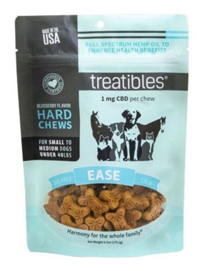 Treatibles Hemp Wellness Hard Chews Ease Blueberry  Small/Medium-14 Ct
