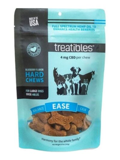 Treatibles Hemp Wellness Hard Chews Ease Blueberry Large-7 Ct