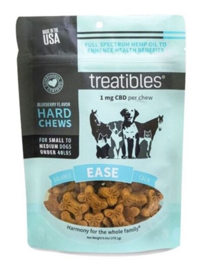 Treatibles Hemp Wellness Hard Chews Ease Blueberry Small/Medium-75 Ct