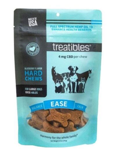 Treatibles Hemp Wellness Hard Chews Ease Blueberry Large-45 Ct
