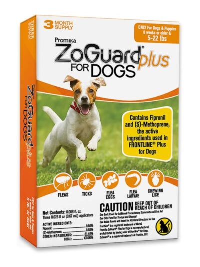 Zoguard Plus Spot-On For Dogs 4-22 Lb-3 Pk