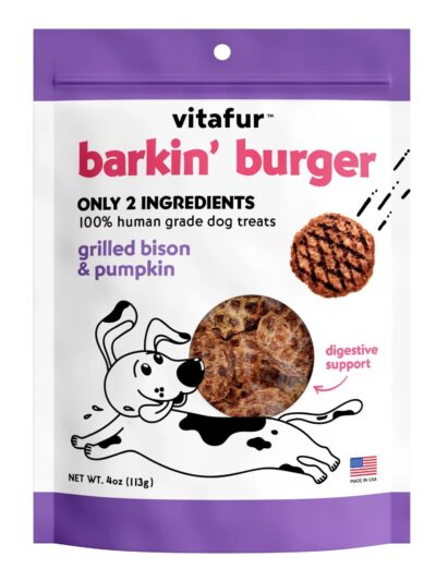 Vitafur Barkin Burger Dog 4oz. Grilled Bison Pumpkin