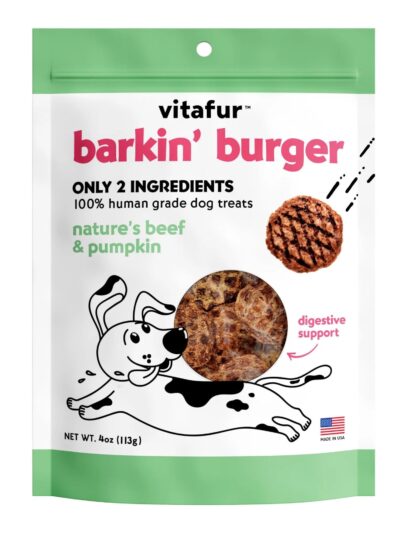 Vitafur Barkin Burger Dog 4oz. Nature's Beef Pumpkin