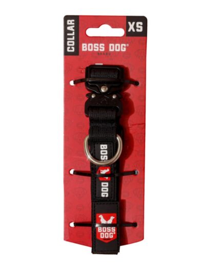 Boss Dog Tactical Adjustable Dog Collar Black, 1ea/XS, 11-14in.