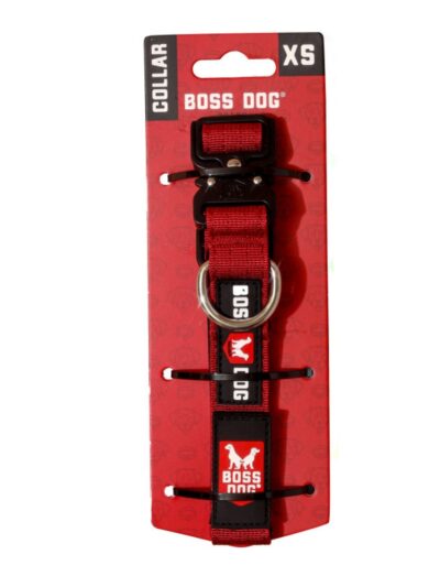 Boss Dog Tactical Adjustable Dog Collar Red, 1ea/XS, 11-14in.