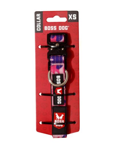 Boss Dog Tactical Adjustable Dog Collar Pink Camo, 1ea/XS, 11-14in.