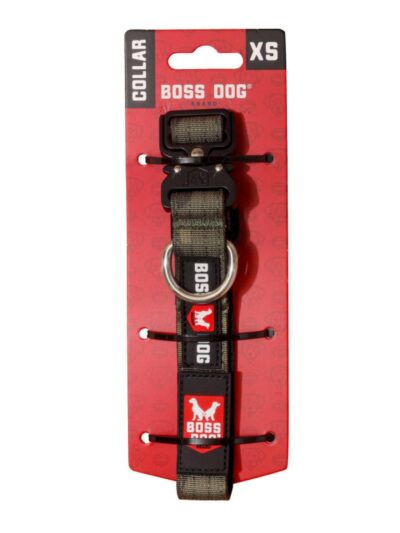 Boss Dog Tactical Adjustable Dog Collar Green Camo, 1ea/XS, 11-14in.