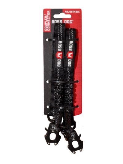 Boss Dog Tactical Adjustable Dual Coupler w/Bungee Black, 1ea/18-24in.