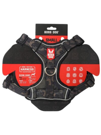 Boss Dog Tactical Dog Harness Black Camo, 1ea/SM
