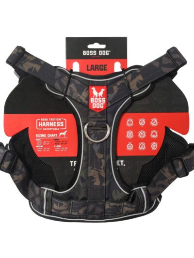 Boss Dog Tactical Dog Harness Black Camo, 1ea/LG