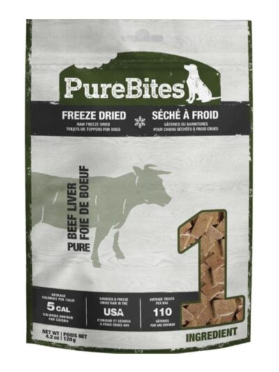 Purebites Freeze Dried Dog Treats Beef Liver 4.2oz.