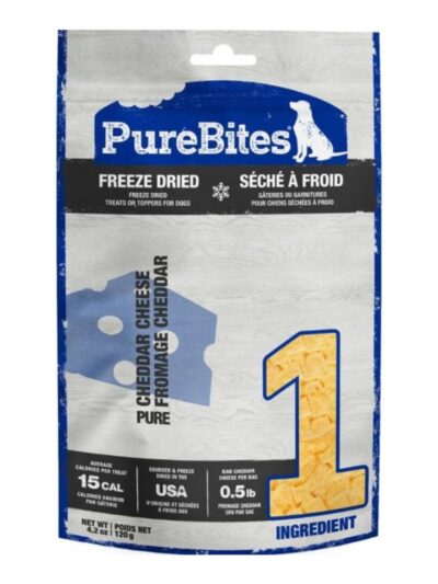 Purebites Freeze Dried Dog Treats Cheddar Cheese 4.2oz.