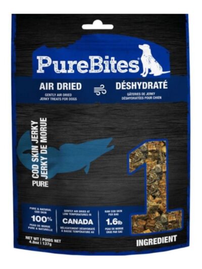 Purebites Freeze Dried Dog Treats Cod Skin 4.8oz.