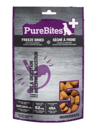 Purebites+ Freeze Dried Dog Gut & Digestion Chicken/Pumpkin 3oz.