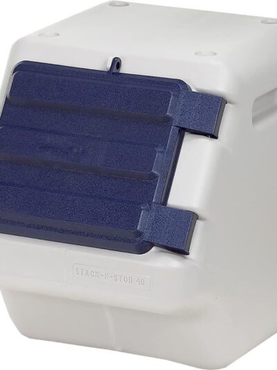 Bergan Stack-N-Stor Pet Food Storage Beige/Navy 1ea/SM, 9 gal