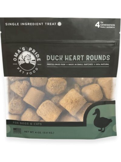 Oma'S Pride Dog Cat Freeze-Dried Duck Heart Rounds 4Oz