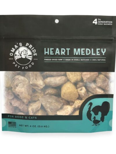 Oma'S Pride Dog Cat Freeze-Dried Heart Medley 4Oz