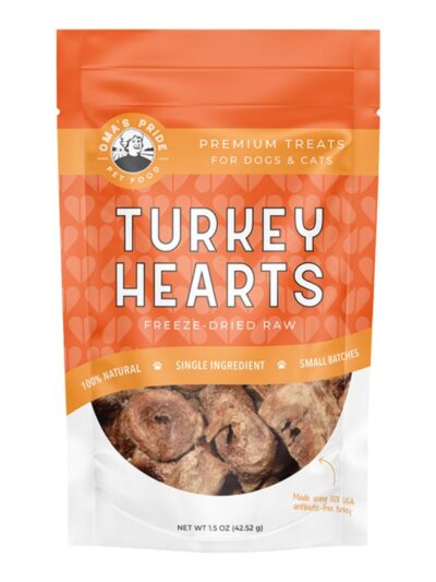 Oma'S Pride Dog Freeze-Dried Turkey Hearts Sliced 1.5Oz