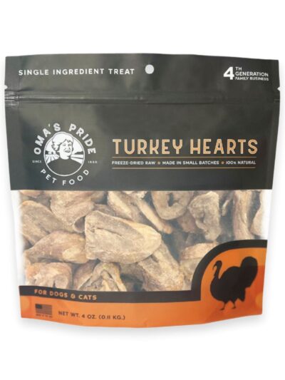 Oma'S Pride Dog Cat Freeze-Dried Turkey Heart Sliced 4Oz