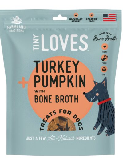 Farmland Traditions Tiny Loves Turkey and Pumpkin w/Bone Broth Dog Treats 1ea/6oz.