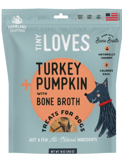 Farmland Traditions Tiny Loves Turkey and Pumpkin w/Bone Broth Dog Treats 1ea/16oz.