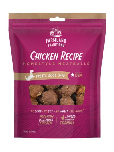 Farmland Traditions Homestyle Meatballs Dog Treats Chicken, 1ea/7oz.