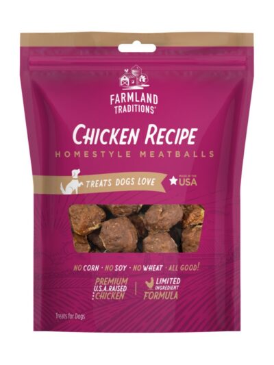 Farmland Traditions Homestyle Meatballs Dog Treats Chicken, 1ea/16oz.